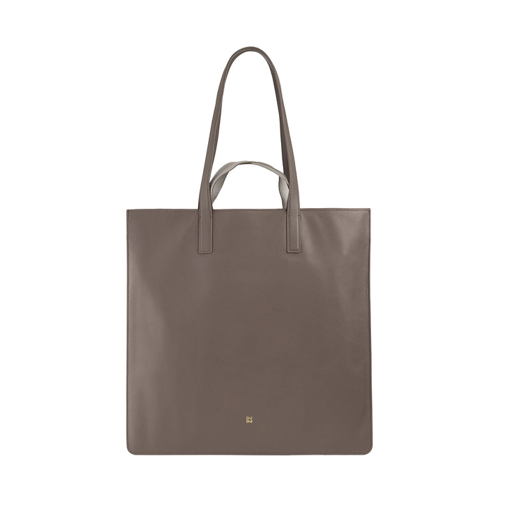 DUDU grote zachte damestas, boodschappentas van gekleurd leer, dubbele handvatten, elegante schoudertas, grote handtas