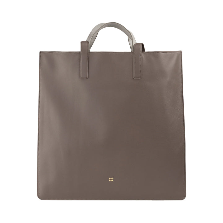 DUDU grote zachte damestas, boodschappentas van gekleurd leer, dubbele handvatten, elegante schoudertas, grote handtas