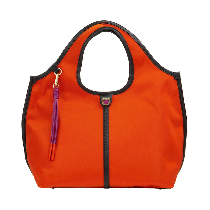 DUDU Petit Sac à Main Bandoulière pour Femme en Nylon et Cuir - Cabas Léger avec Bandoulière Ajustable et Fermeture Magnétique