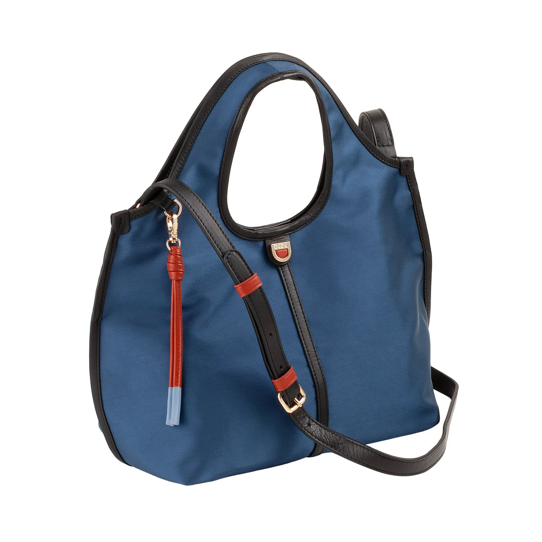 DUDU Petit Sac à Main Bandoulière pour Femme en Nylon et Cuir - Cabas Léger avec Bandoulière Ajustable et Fermeture Magnétique