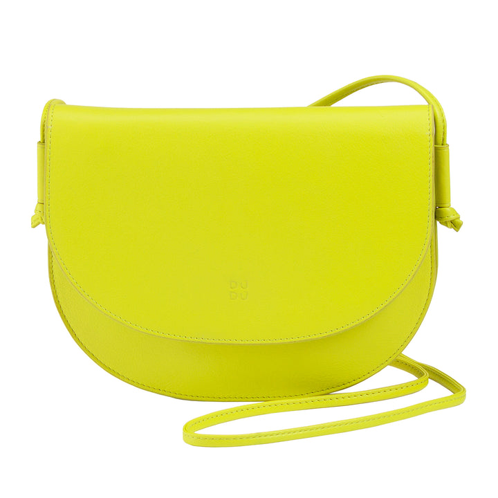 DUDU Small Women's Leather Shoulder Bag, Slim Compact Design Handbag with Button Closure, Adjustable Shoulder Strap