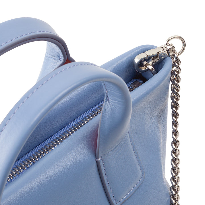 Bolsa de boxeo de mujer para mujeres de Dudu en cuero real, elegante bolso de mini suero, 22 x 13 cm, manijas dobles, correa para el hombro de la cadena, cierre de cremallera