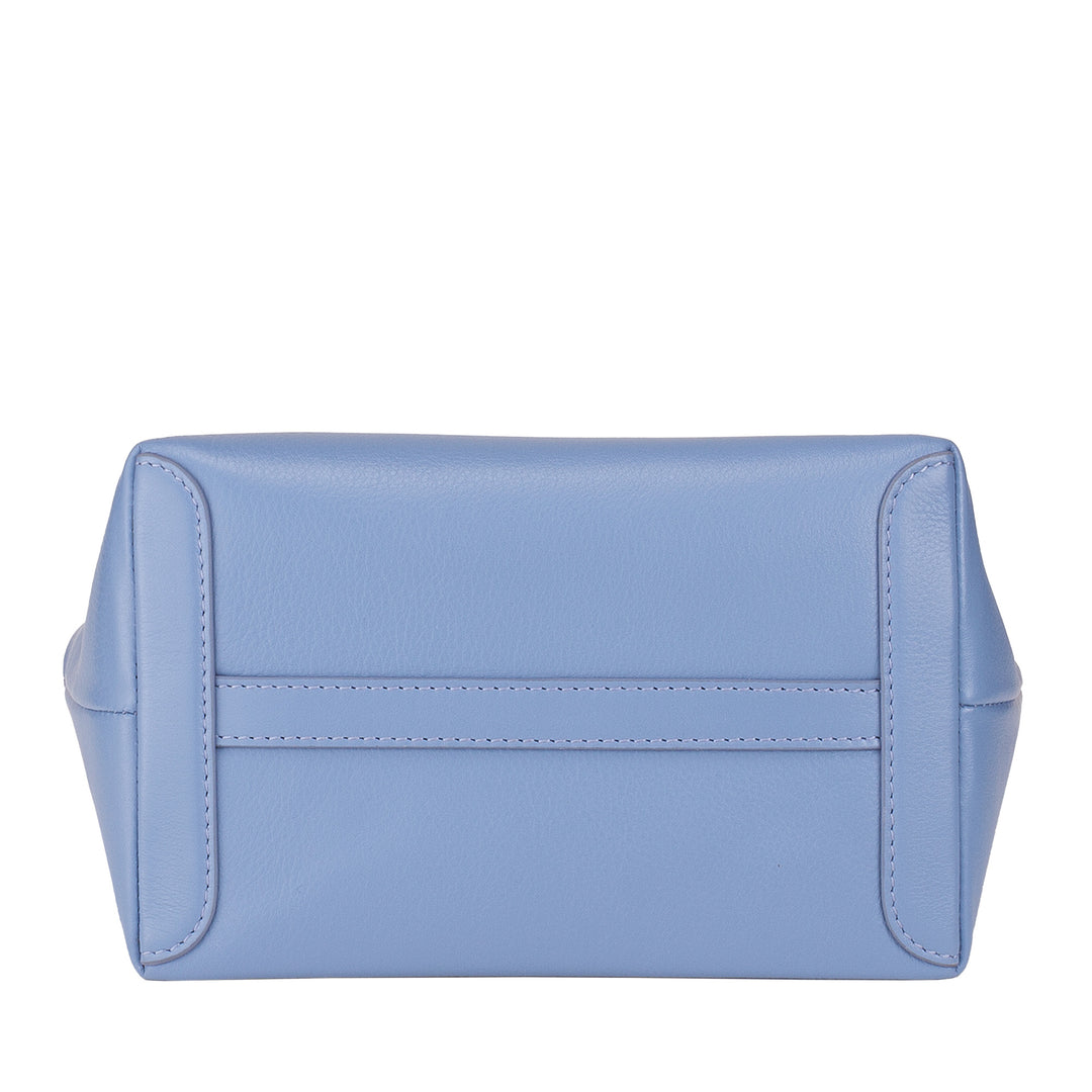Bolsa de boxeo de mujer para mujeres de Dudu en cuero real, elegante bolso de mini suero, 22 x 13 cm, manijas dobles, correa para el hombro de la cadena, cierre de cremallera