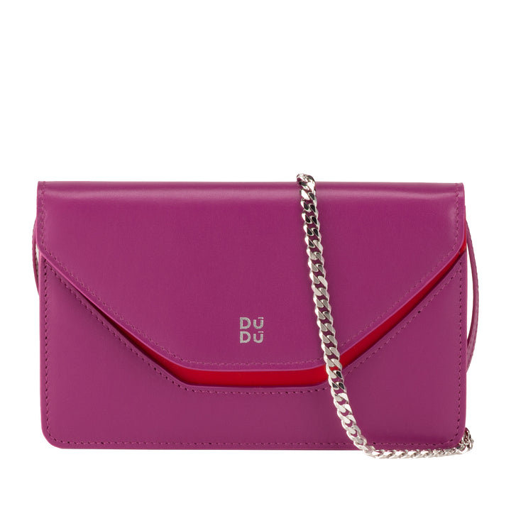 Dudu Small Shoulder Bag Mujer Hecha en Italia Cadena en cuero real, convertible a Marsupio, mini bolso