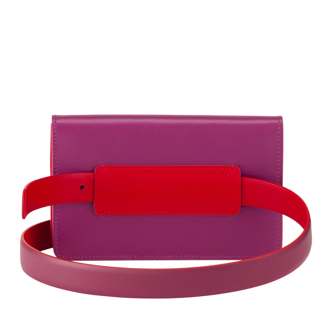 Dudu Small Shoulder Bag Mujer Hecha en Italia Cadena en cuero real, convertible a Marsupio, mini bolso