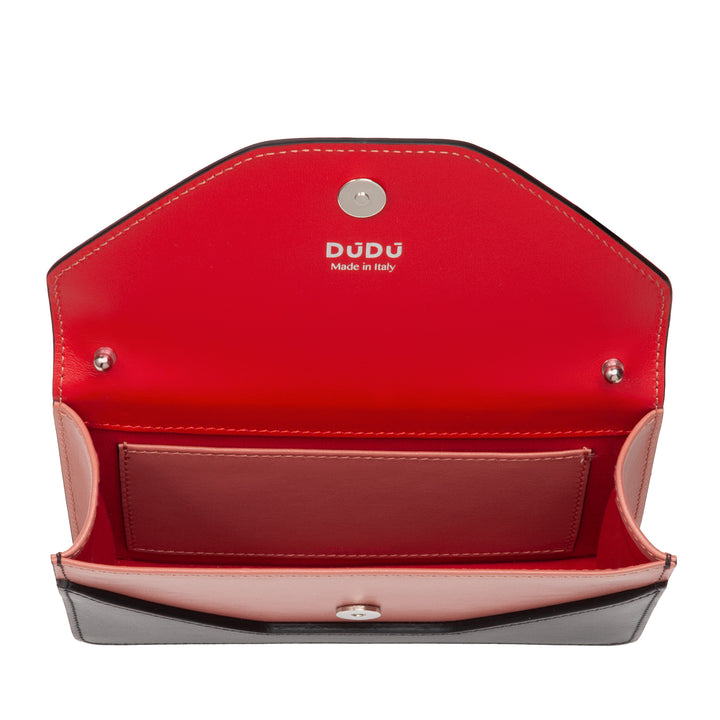 Dudu Small Shoulder Bag Mujer Hecha en Italia Cadena en cuero real, convertible a Marsupio, mini bolso