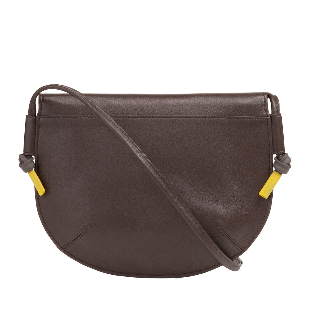 DUDU Borsa Donna a Tracolla con Patta in Vera Pelle, Piccola Borsetta a Spalla con Pattina a Bottone Magnetico, Borsa