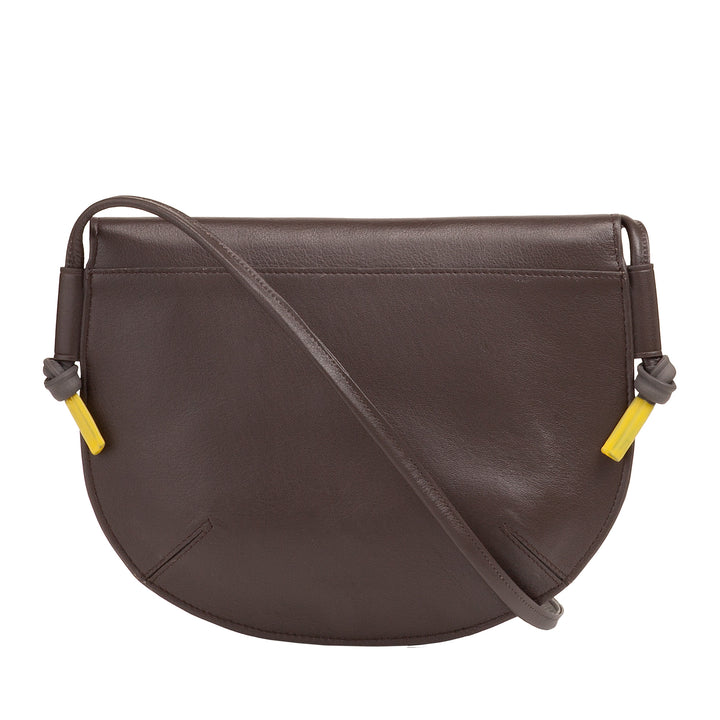 DUDU Borsa Donna a Tracolla con Patta in Vera Pelle, Piccola Borsetta a Spalla con Pattina a Bottone Magnetico, Borsa