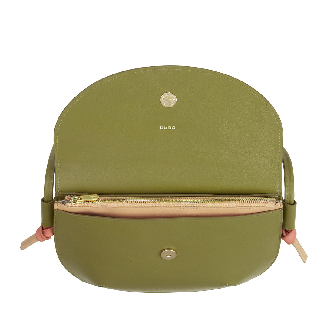 Sac à bandoulière Dudu pour femmes avec volet en cuir réel, petit sac à bandoulière avec skate de bouton magnétique, sac