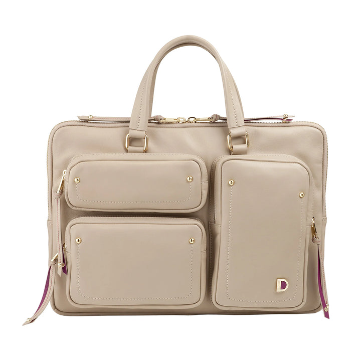 DUDU Elegante Damen-Laptoptasche aus Leder mit Schultergurt – Arbeits-Laptop-Aktentasche mit Organizer-Taschen, geräumig und professionell, Computer- und Dokumentenhalter