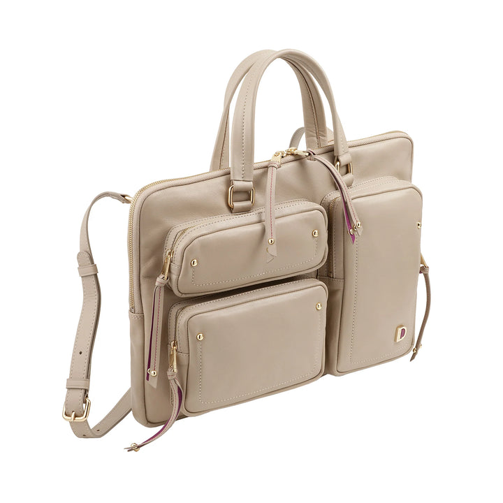 DUDU Elegante Damen-Laptoptasche aus Leder mit Schultergurt – Arbeits-Laptop-Aktentasche mit Organizer-Taschen, geräumig und professionell, Computer- und Dokumentenhalter
