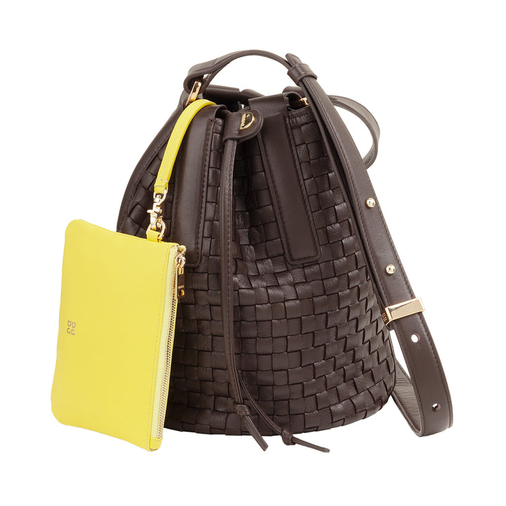 Dudu Belly Box Femme en cuir forcé - Sac à bandoulière élégant avec bandoulière, cordon de cordon et sac d'embrayage interne - style artisanal décontracté pour le travail libre de travail