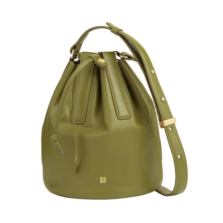 Bolsa feminina grande de couro DUDU com alça de ombro ajustável e fecho com cordão – bolsa elegante, espaçosa e prática para uso diário e ocasiões especiais