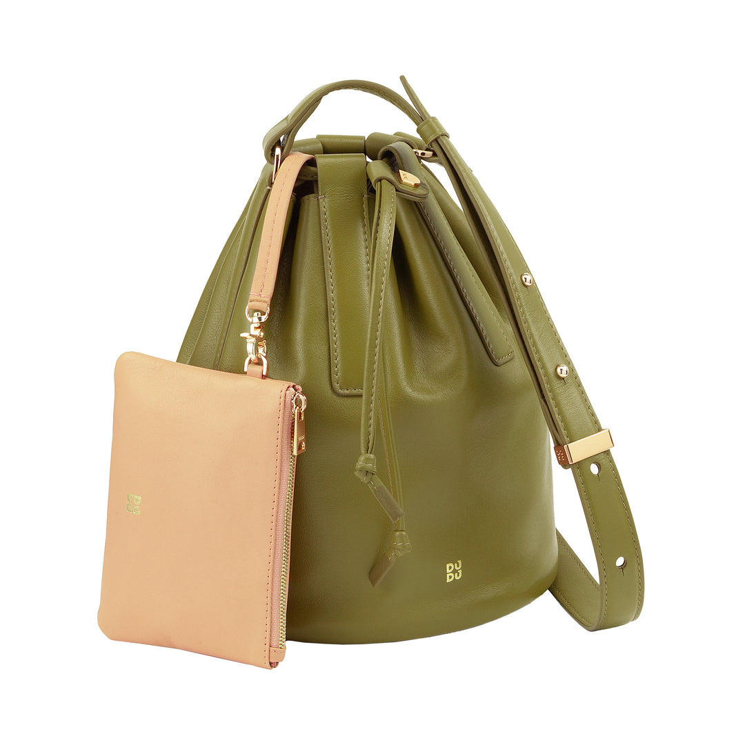 Bolsa feminina grande de couro DUDU com alça de ombro ajustável e fecho com cordão – bolsa elegante, espaçosa e prática para uso diário e ocasiões especiais