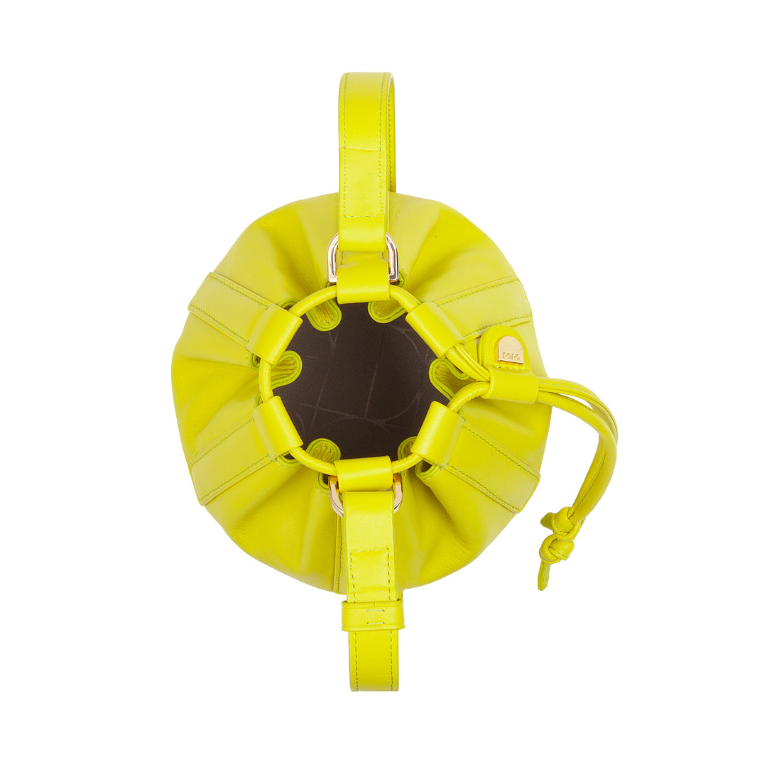 DUDU Women's Small Bucket Bag in Genuine Leather with Adjustable Shoulder Strap and Drawstring Closure - Elegant and Compact Shoulder Bag with Drawstring, Perfect for Everyday Use