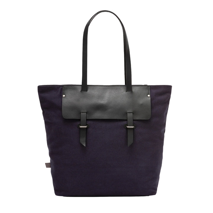 Bolsa de compras feminina DUDU em couro e lona de dois tons, sacola de compras grande com fecho de correr