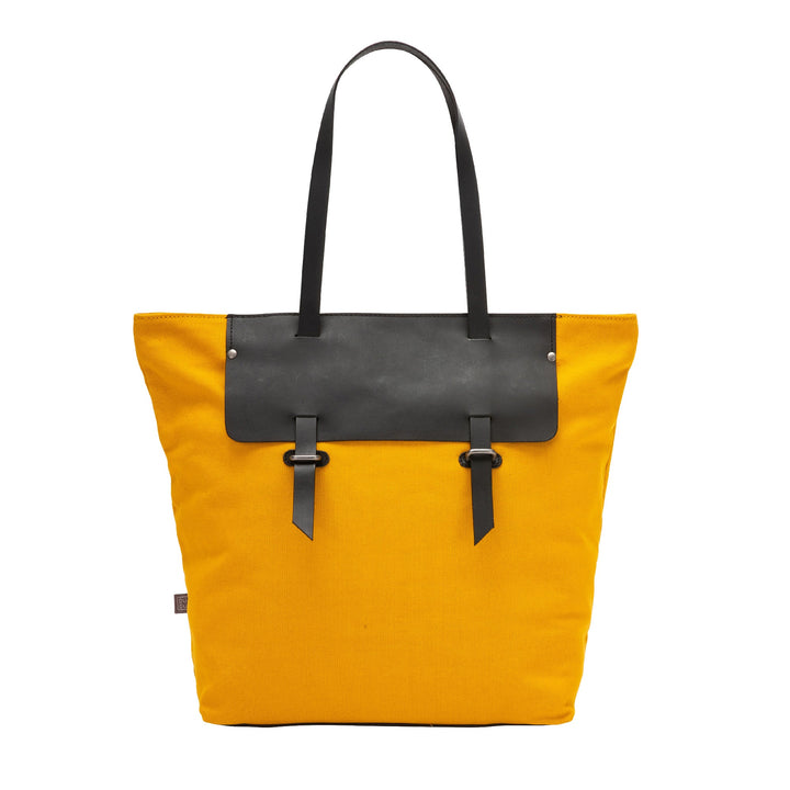 Bolsa de compras feminina DUDU em couro e lona de dois tons, sacola de compras grande com fecho de correr