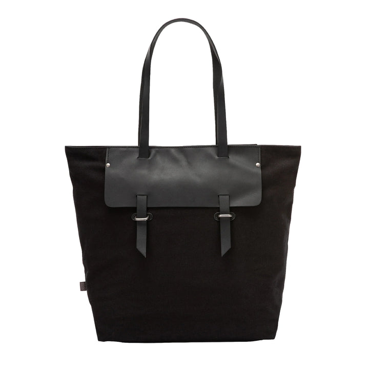 Bolsa de compras feminina DUDU em couro e lona de dois tons, sacola de compras grande com fecho de correr
