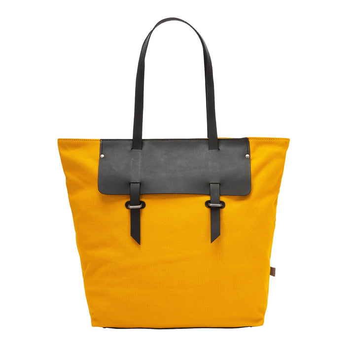 Bolsa de compras feminina DUDU em couro e lona de dois tons, sacola de compras grande com fecho de correr