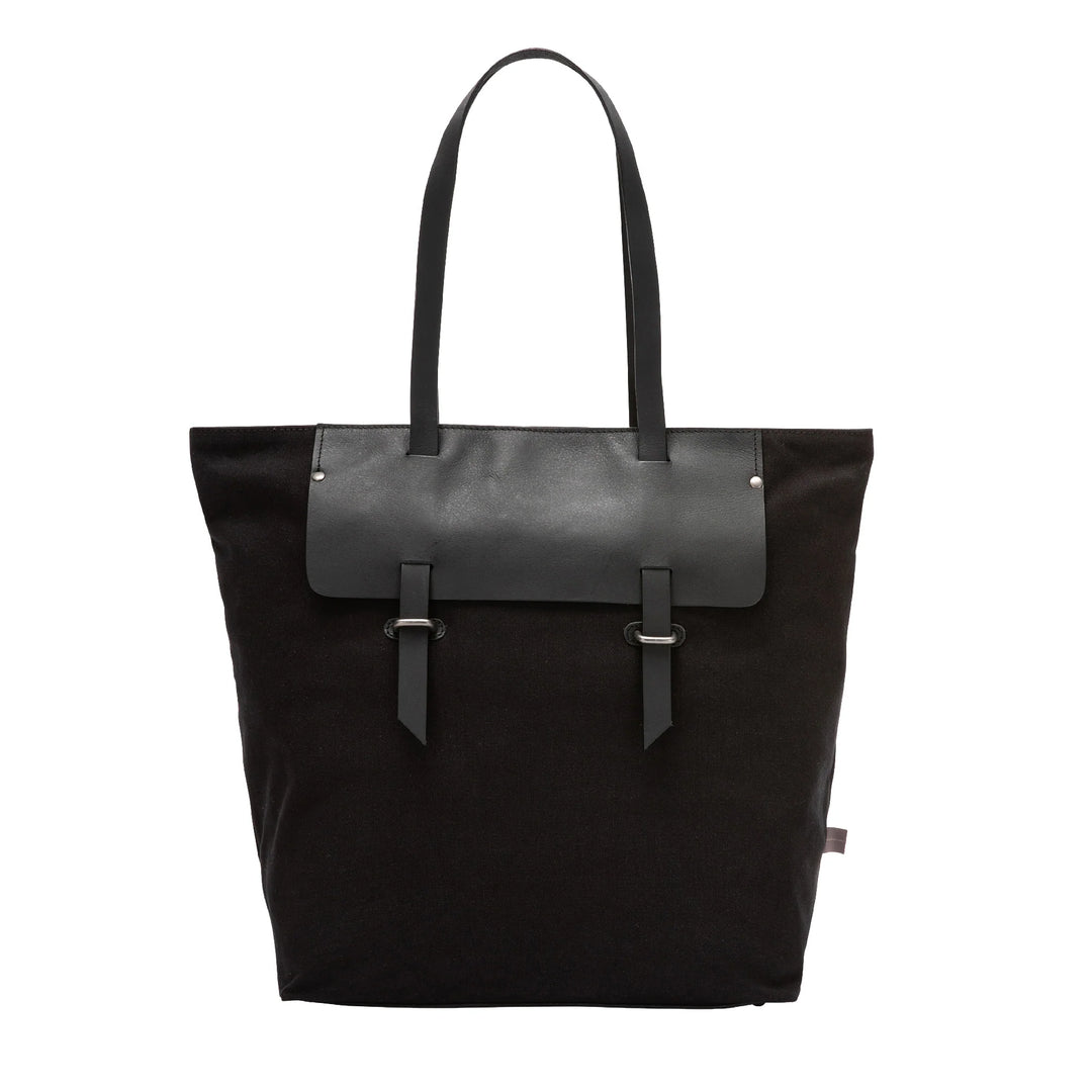 Bolsa de compras feminina DUDU em couro e lona de dois tons, sacola de compras grande com fecho de correr