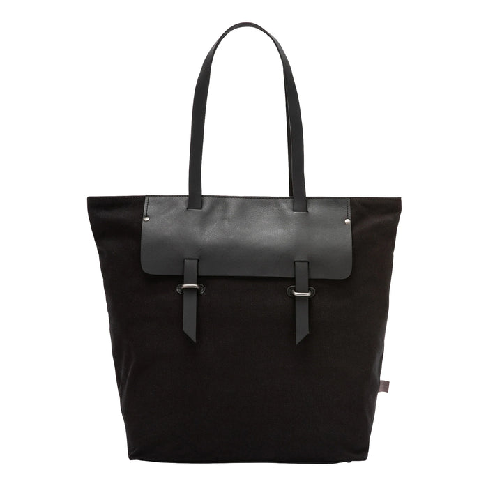 Bolsa de compras feminina DUDU em couro e lona de dois tons, sacola de compras grande com fecho de correr
