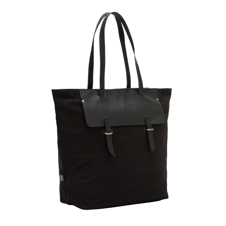 Bolsa de compras feminina DUDU em couro e lona de dois tons, sacola de compras grande com fecho de correr
