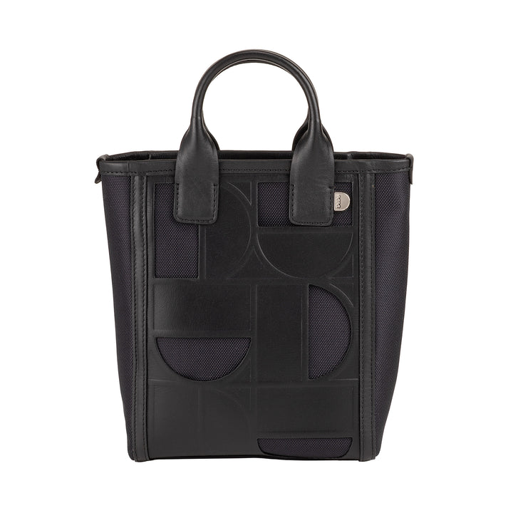 Dudu Bag Tote Mujer cuero y tela - bolso, bolso de hombro con diseño geométrico, compras elegantes y versátiles para uso diario