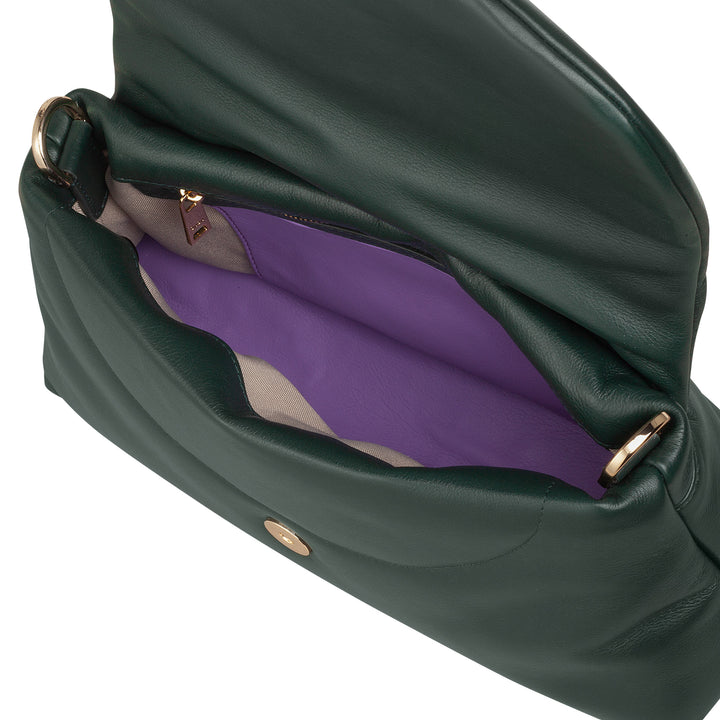 Bolso de mujer pequeña dudu en piel suave, bolso de hombro acolchado, bolso acolchado con correa de hombro desmontable y colgajo