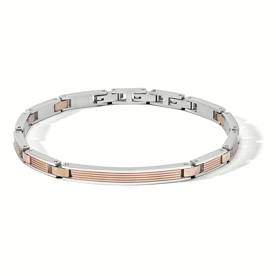 Comete bracciale Texture acciaio finiture PVD oro rosa UBR 1170