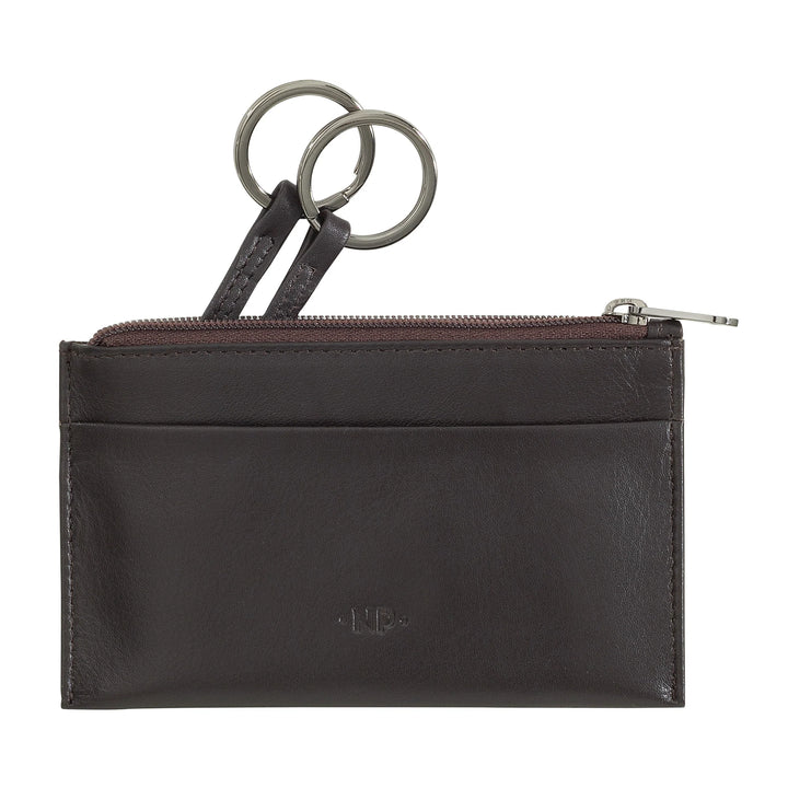 Porte-clés et porte-monnaie Nuvola Pelle dans une pochette en cuir Nappa véritable avec fermeture éclair et 2 anneaux pour clés