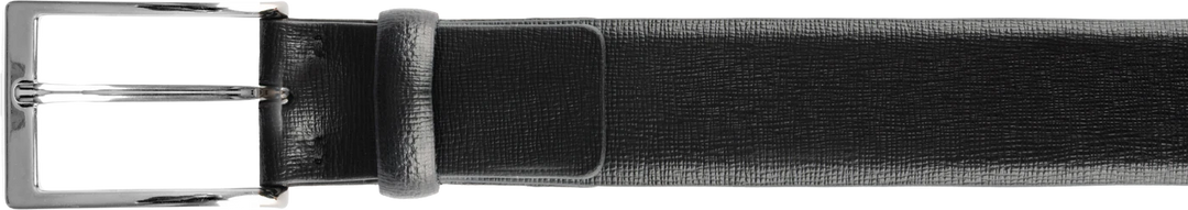 Gerba Ceinture en cuir saffiano noir longueur 100cm CG001B100