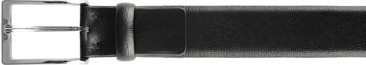 Gerba Ceinture en cuir saffiano noir longueur 100cm CG001B100