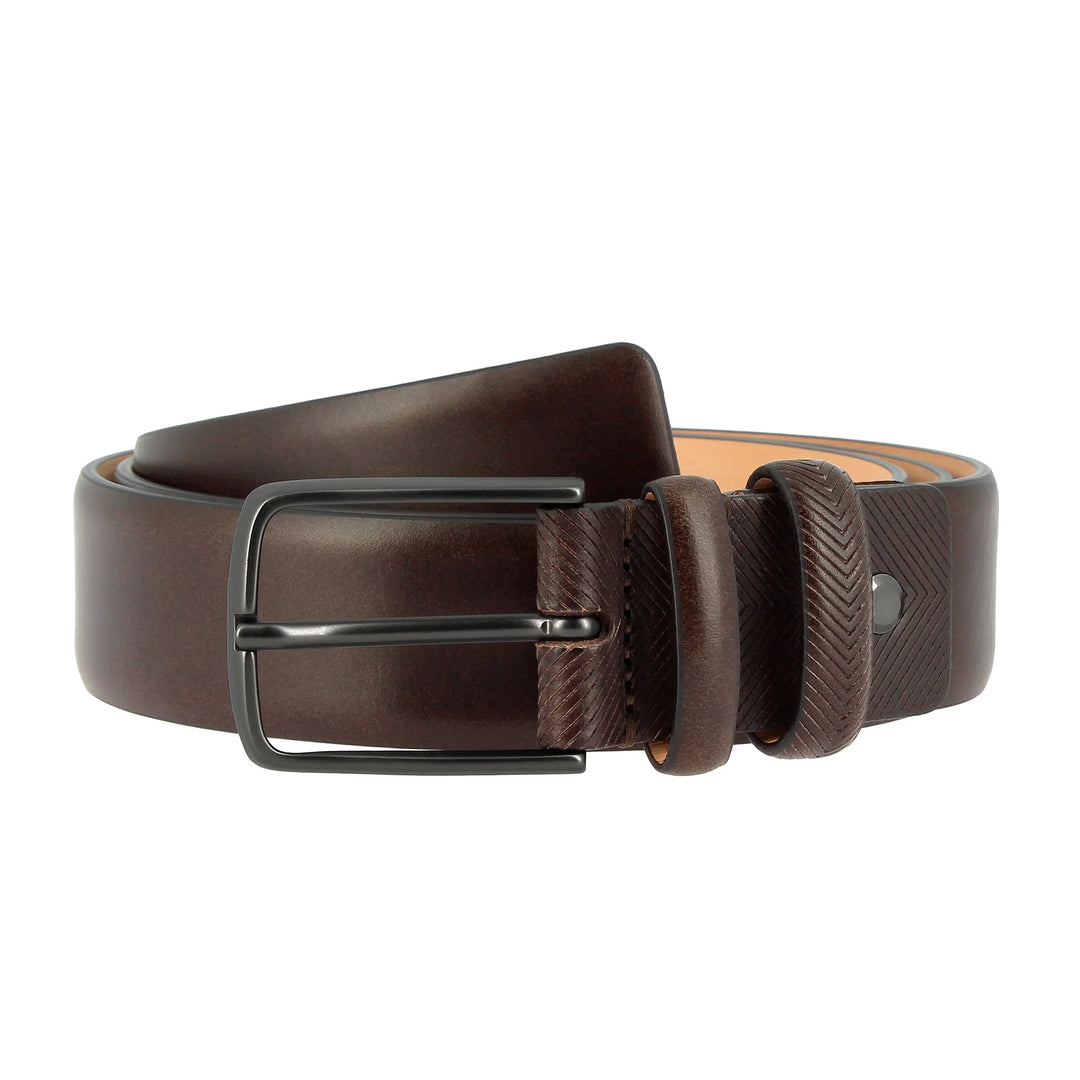 Ceinture pour homme Antica Toscana fabriquée en Italie en cuir véritable H 3,4 cm raccourcissable avec boucle ardillon