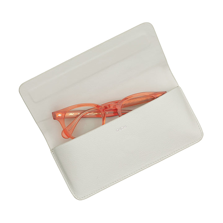 DUDU Eyeglasses and Sunglasses Case in Soft Genuine Leather with Magnetic Closure, Colorful Glasses Case