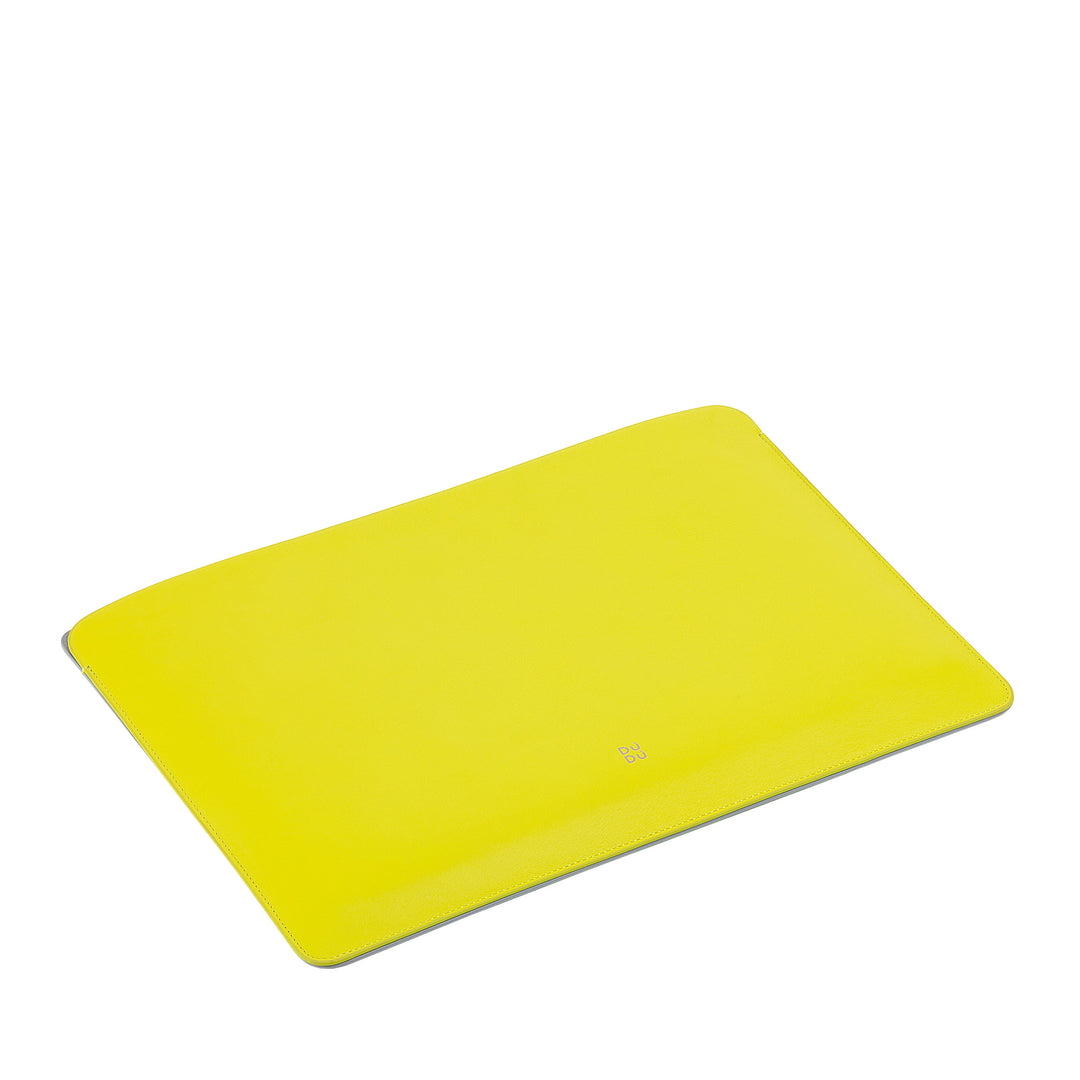 DUDU 13 Zoll PC-Hülle aus weichem Leder, bunte Schutzhülle für Laptop, Notebook, MacBook 13 Zoll, zweifarbig, schlankes Design