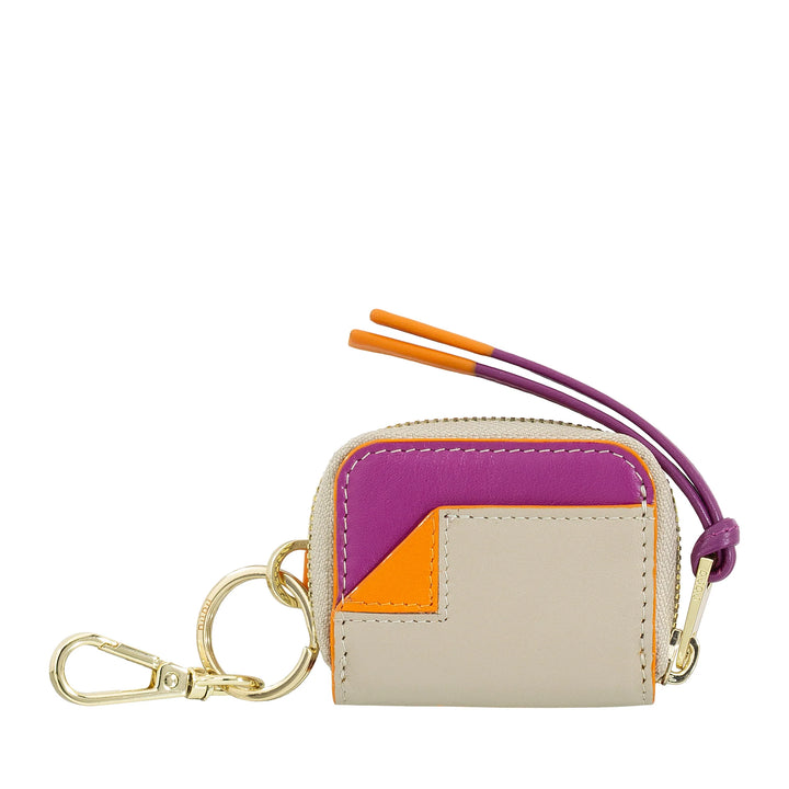 Capa de couro para AirPods DUDU com chaveiro – mini bolsa com zíper para fones de ouvido sem fio, chaveiro, capa de couro elegante para mulheres