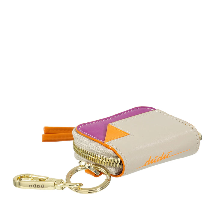 Capa de couro para AirPods DUDU com chaveiro – mini bolsa com zíper para fones de ouvido sem fio, chaveiro, capa de couro elegante para mulheres