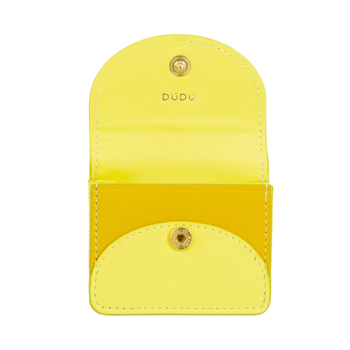 Husa pentru casti DUDU Air Pod din Piele Veritabila cu Breloc - Husa Mini cu Carabinier, Eleganta si Compacta