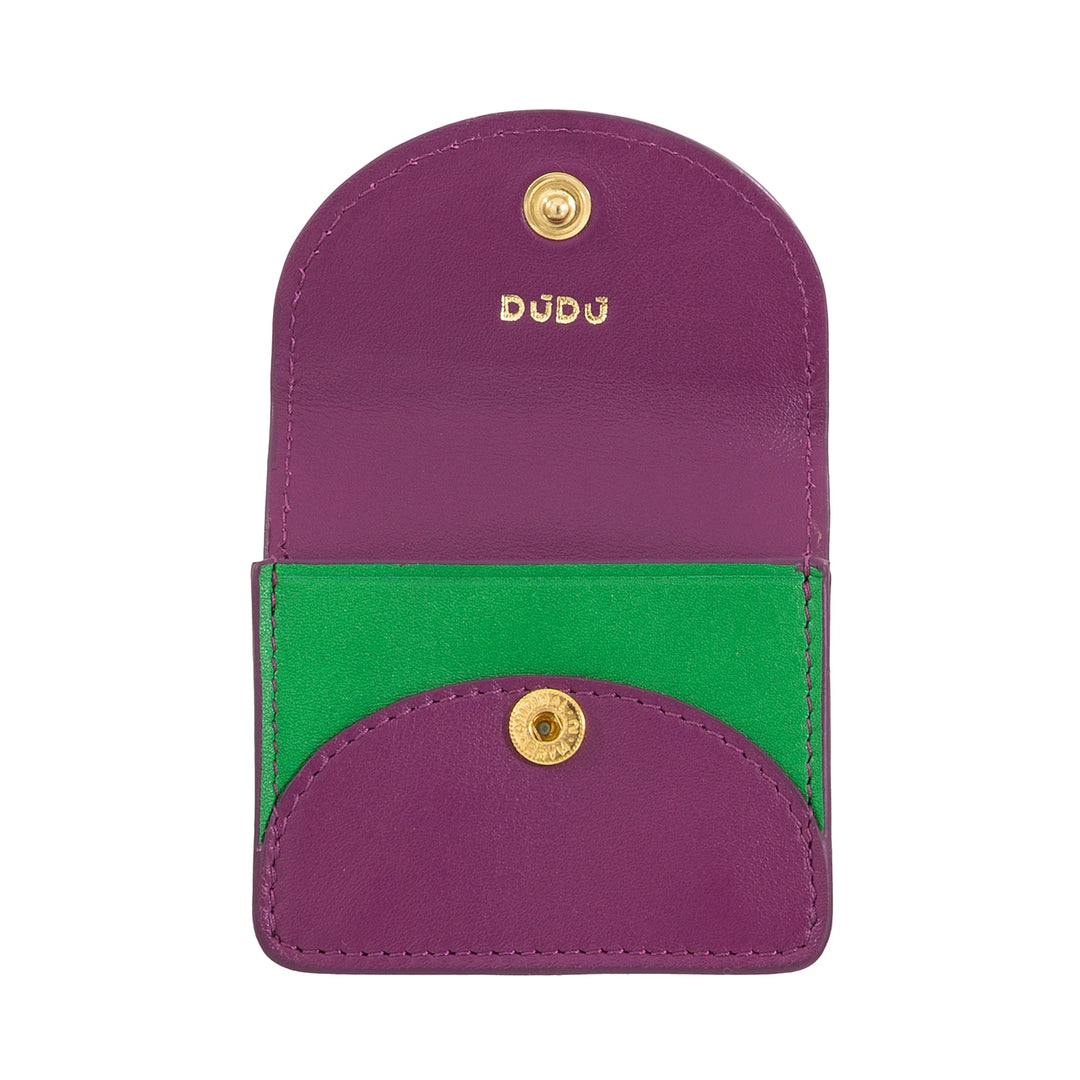 DUDU Husă pentru Căști Air Pod din Piele Naturală cu Breloc - Mini Husă cu Carabină, Elegantă și Compactă