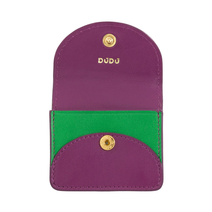 DUDU Husă pentru Căști Air Pod din Piele Naturală cu Breloc - Mini Husă cu Carabină, Elegantă și Compactă
