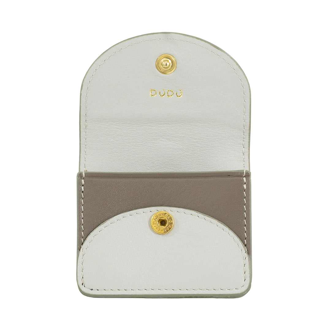 Etui na słuchawki DUDU Air Pod z prawdziwej skóry z kółkiem na klucze - mini etui z karabińczykiem, eleganckie i kompaktowe