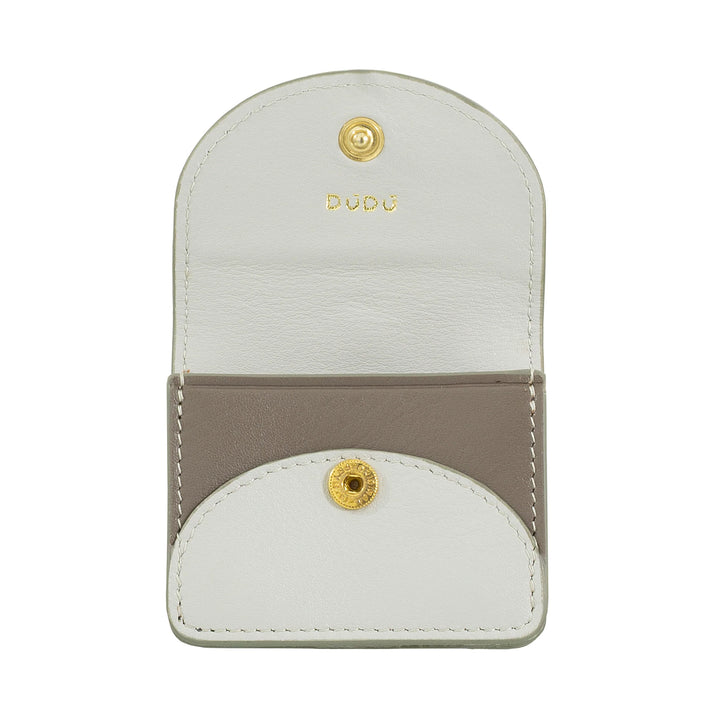 Etui na słuchawki DUDU Air Pod z prawdziwej skóry z kółkiem na klucze - mini etui z karabińczykiem, eleganckie i kompaktowe