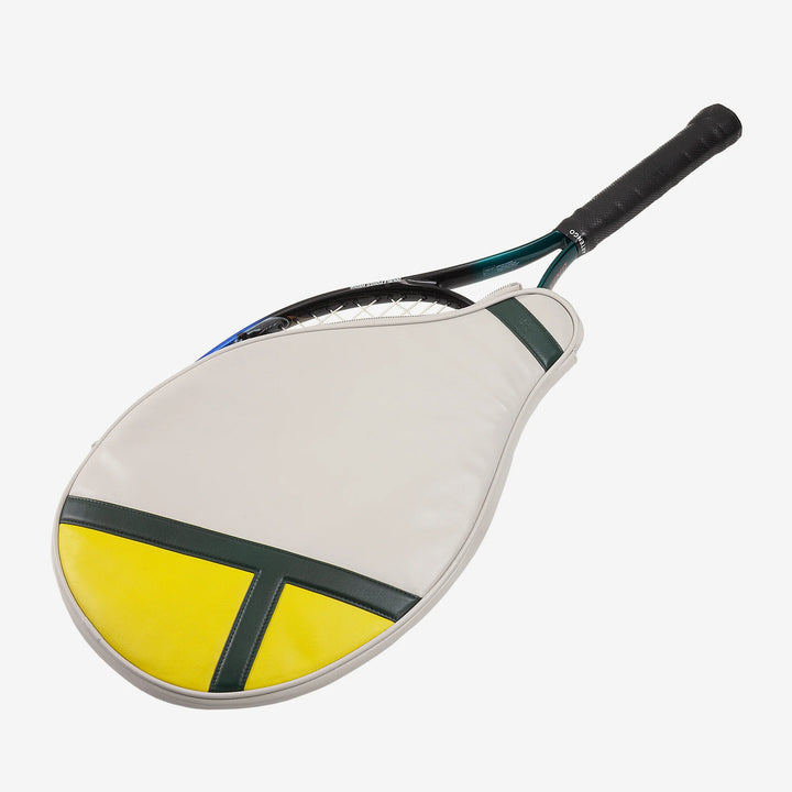 Estojo para raquete de tênis de couro genuíno DUDU, capa de edição limitada, bainha acolchoada com zíper, bolso lateral e alça de ombro