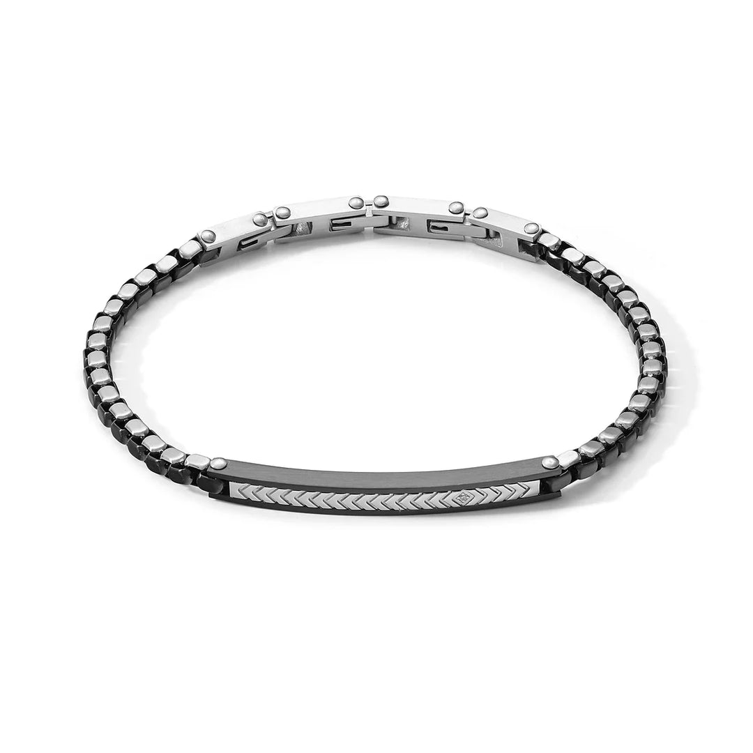 Comete bracciale Faces acciaio finiture PVD nero UBR 1030