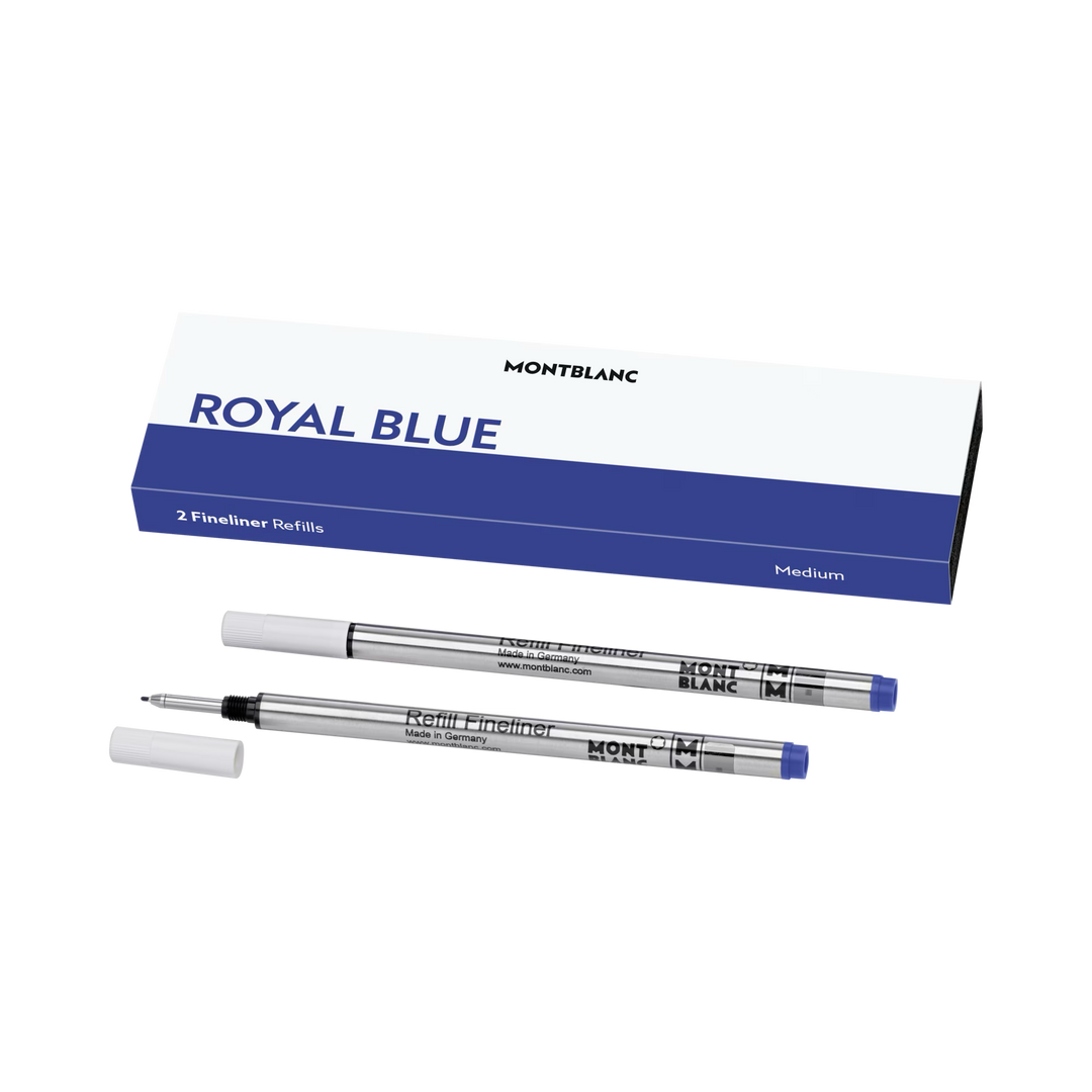 Montblanc 2 refill per fineliner punta M Royal Blue blu 128248