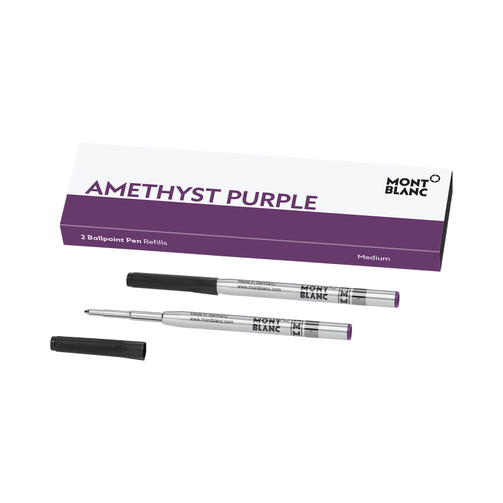 Montblanc 2 Recharge pour le stylo à bille de la sphère moyenne de couleur violette Amethyst violet 128218