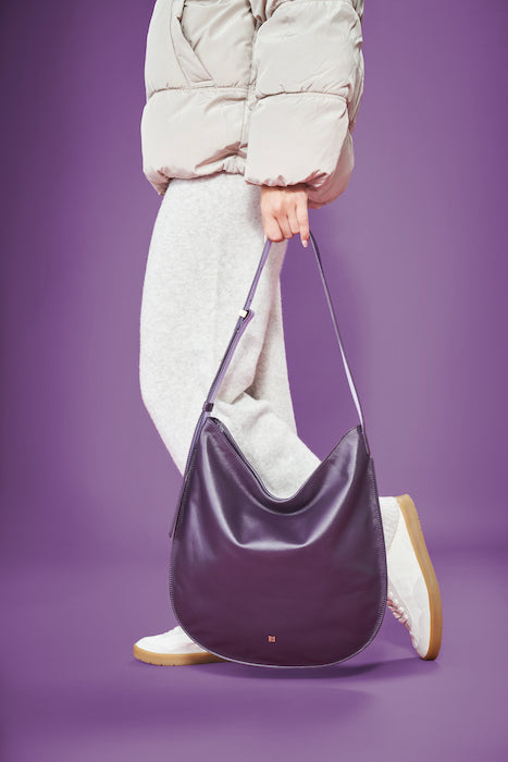 Bolsa de hombro Dudu Mujer en cuero suave, bolso cojear con cremallera, gran bolsa de hombro ajustable ajustable