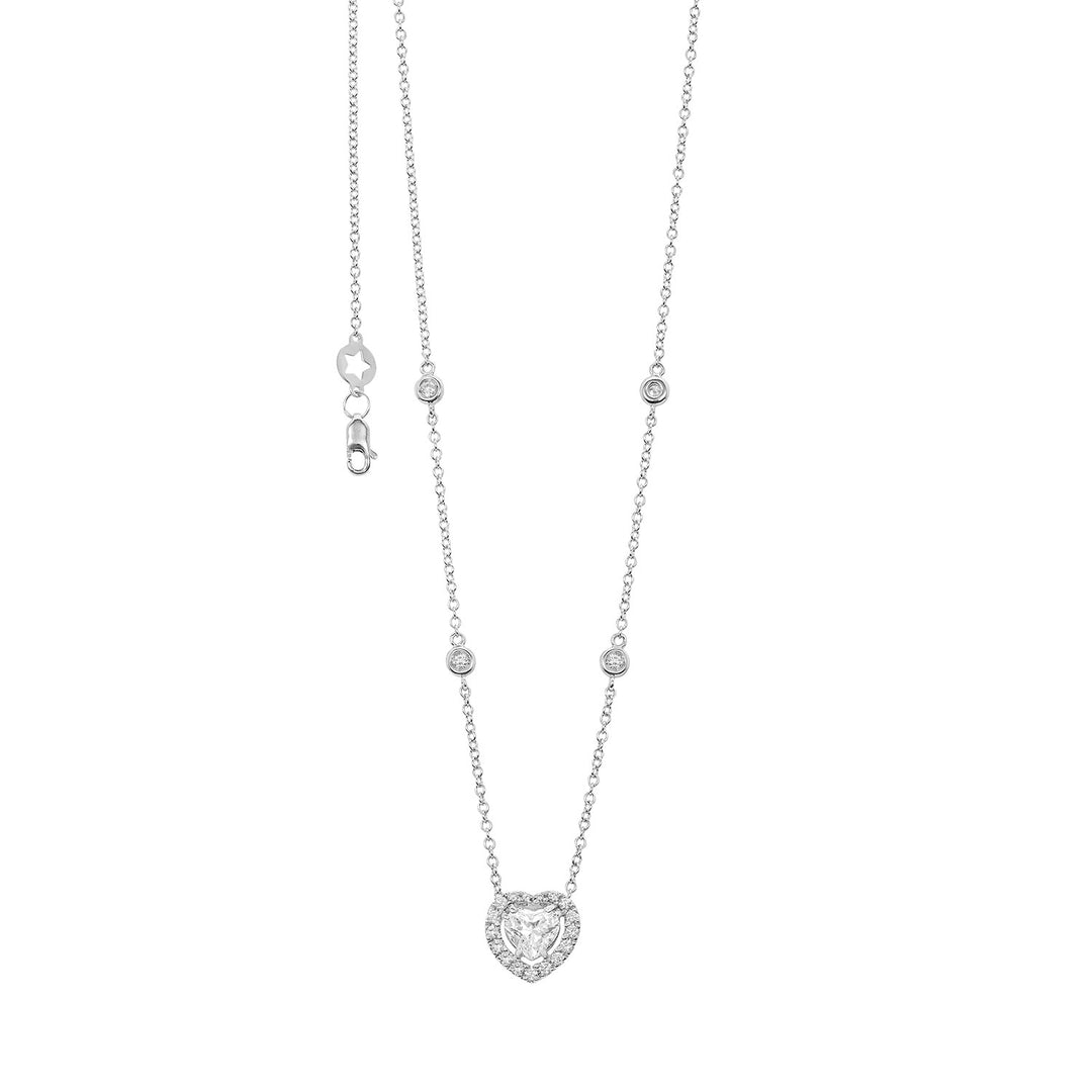 Comete Girocollo in Oro 750‰ con cuore di Diamanti bianchi GLB1717