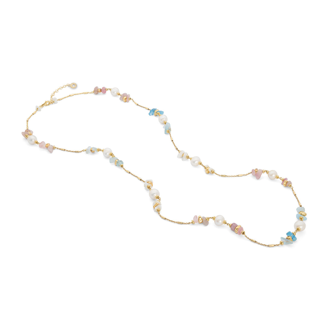 Collar Comete de plata 925 ‰ con perlas Acquadolce, Acquam. Nácar Hematita Kunzita GLA283