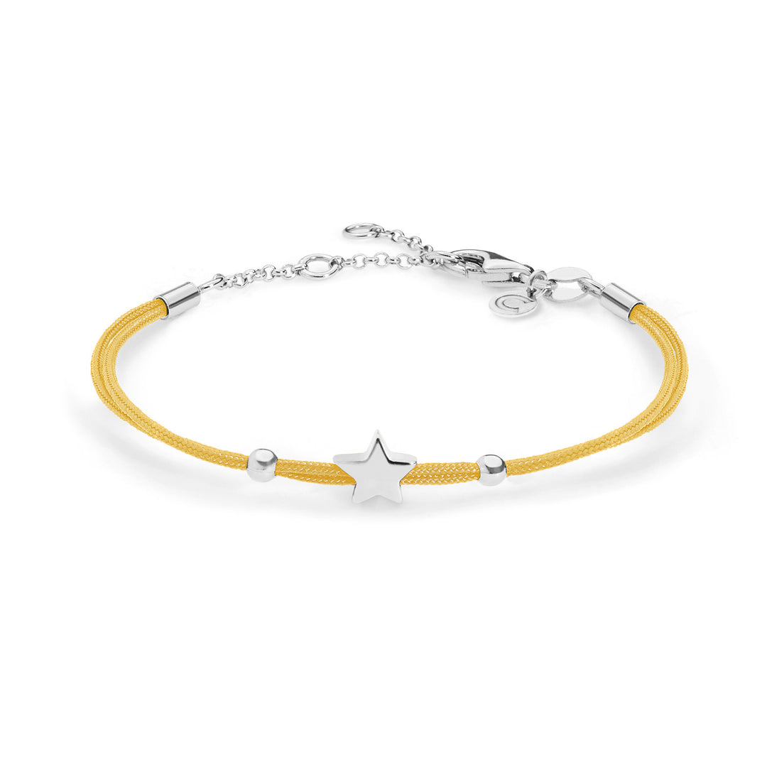 Comete Star armbånd i sølvgul snor BRA160
